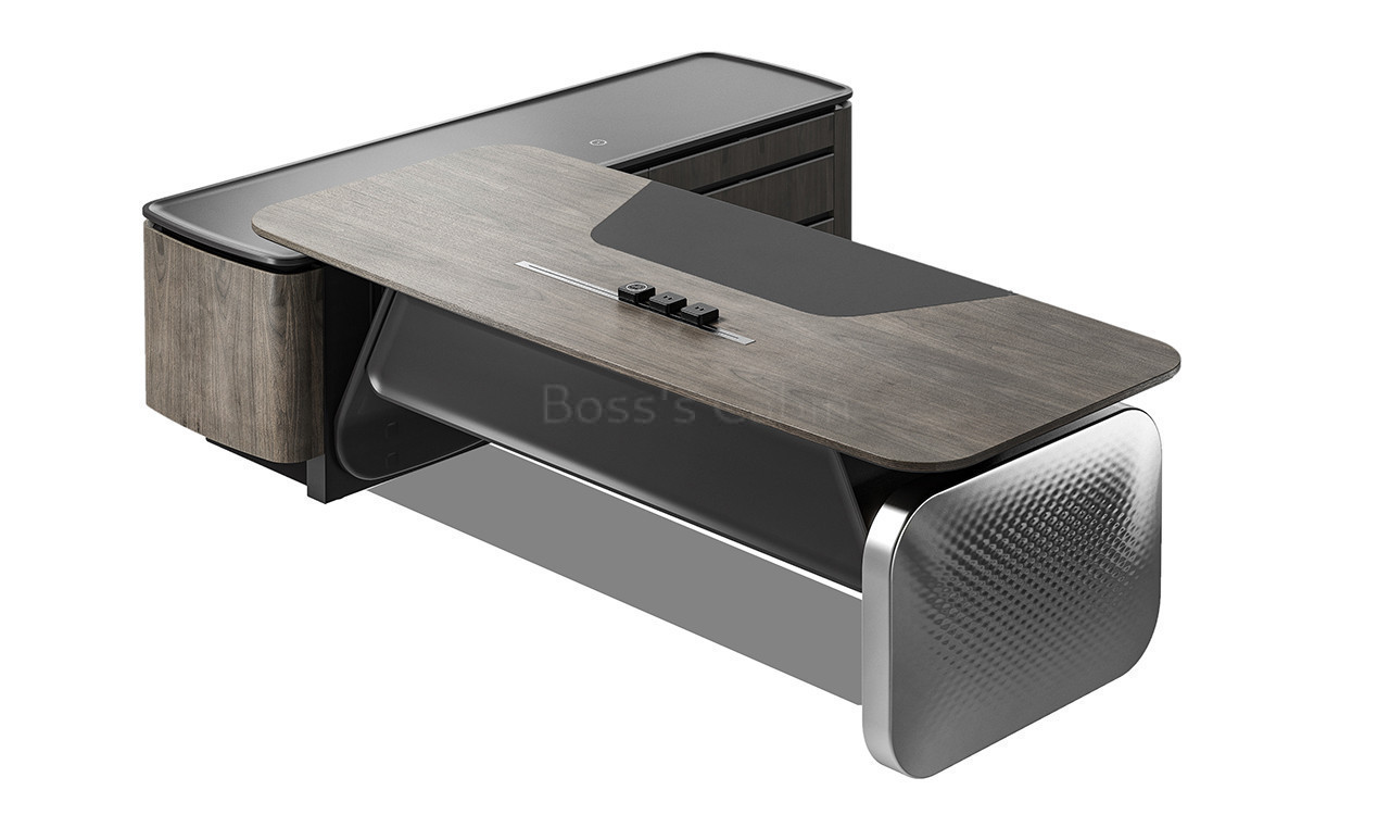 ‘Atlas’ 8 Feet Luxury Office Desk In American Black Walnut