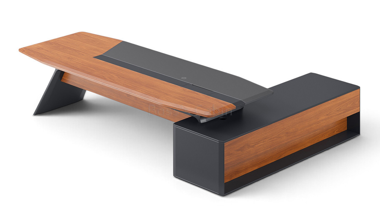‘Aulenti Neo’ 9 Feet Director’s Table In Open Pore Walnut Veneer