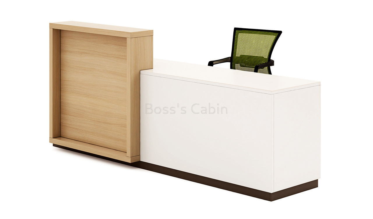 ‘Quad’ 8 Feet Reception Desk In Light Oak