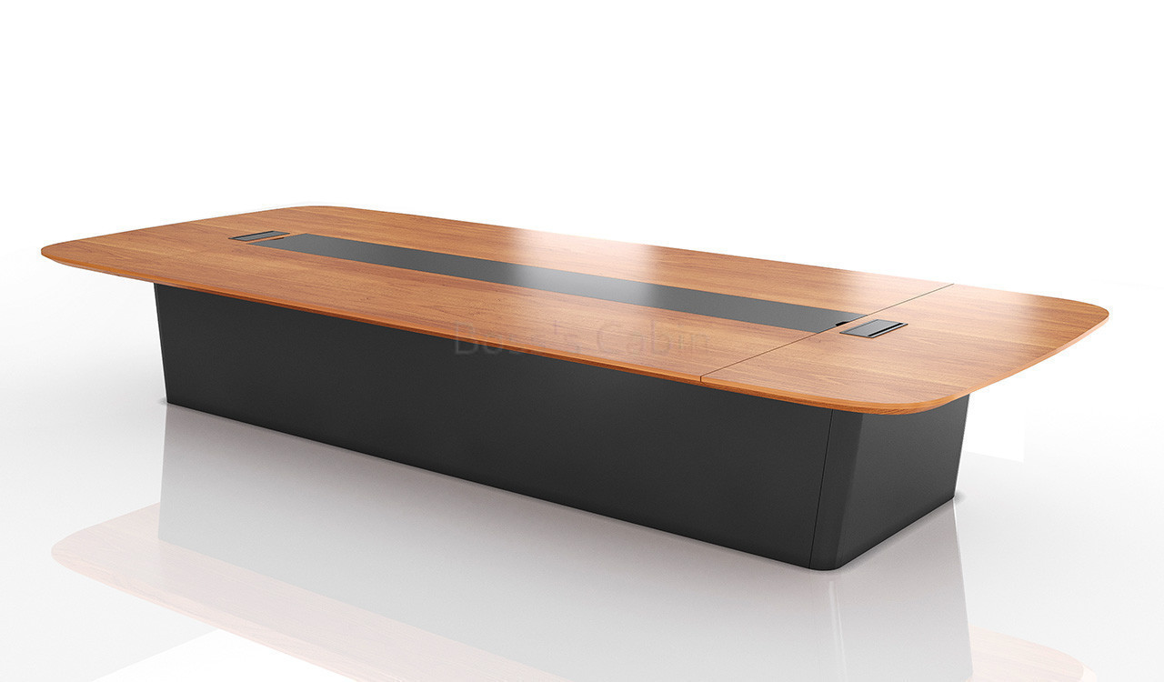 ‘Mansa’ 16 Feet Width Meeting Table In Walnut Veneer Finish