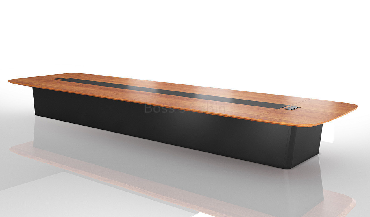 ‘Mansa’ 24 Feet Width Meeting Table In Walnut Veneer Finish