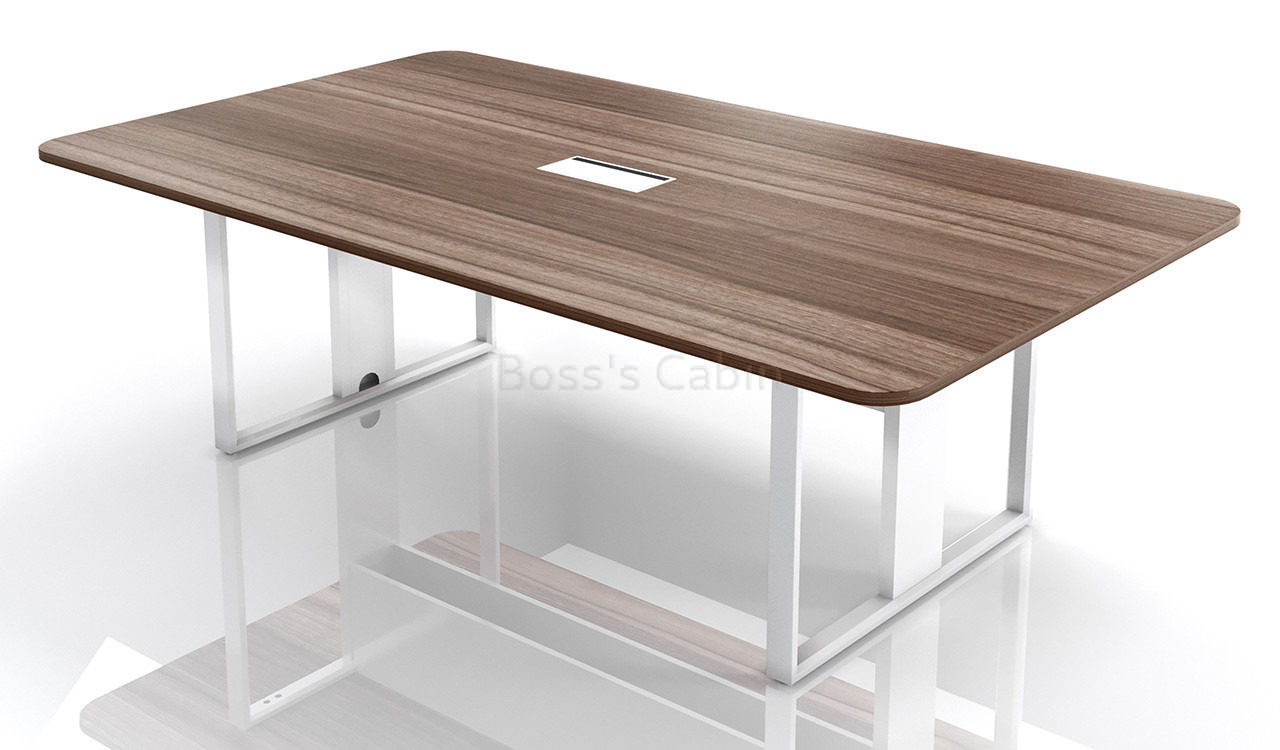 ‘Linz’ 8 Feet Meeting Table In Cass Walnut Laminate Finish