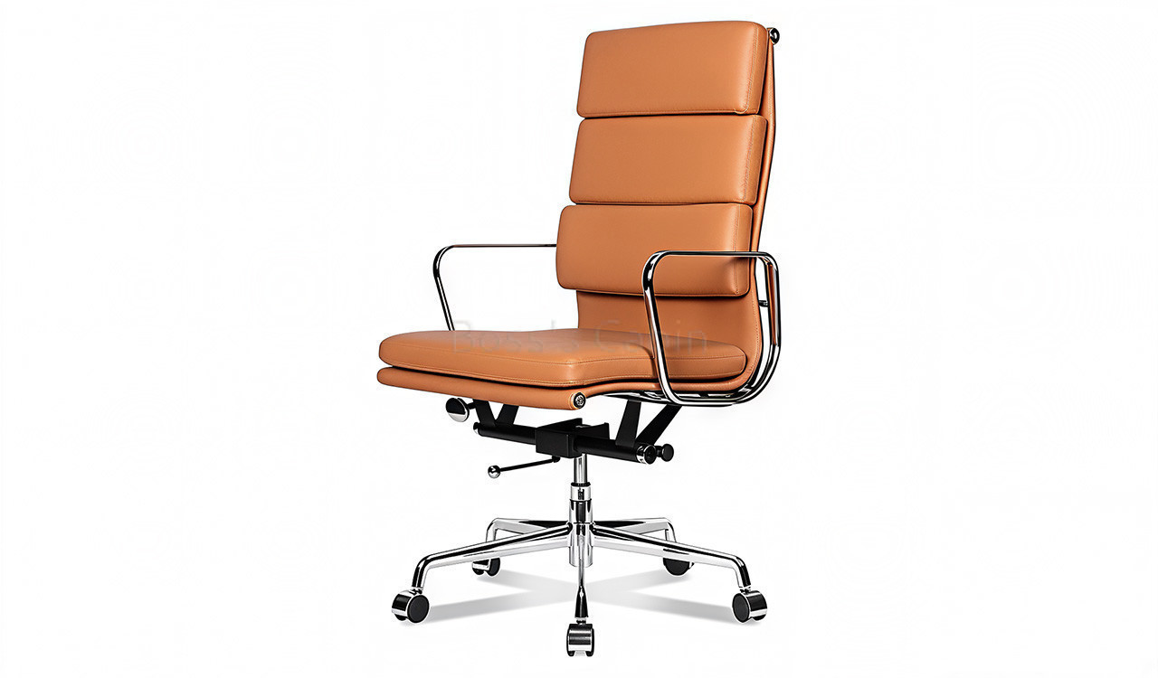 ‘Verita’ High Back Office Chair In Tan PU Leather
