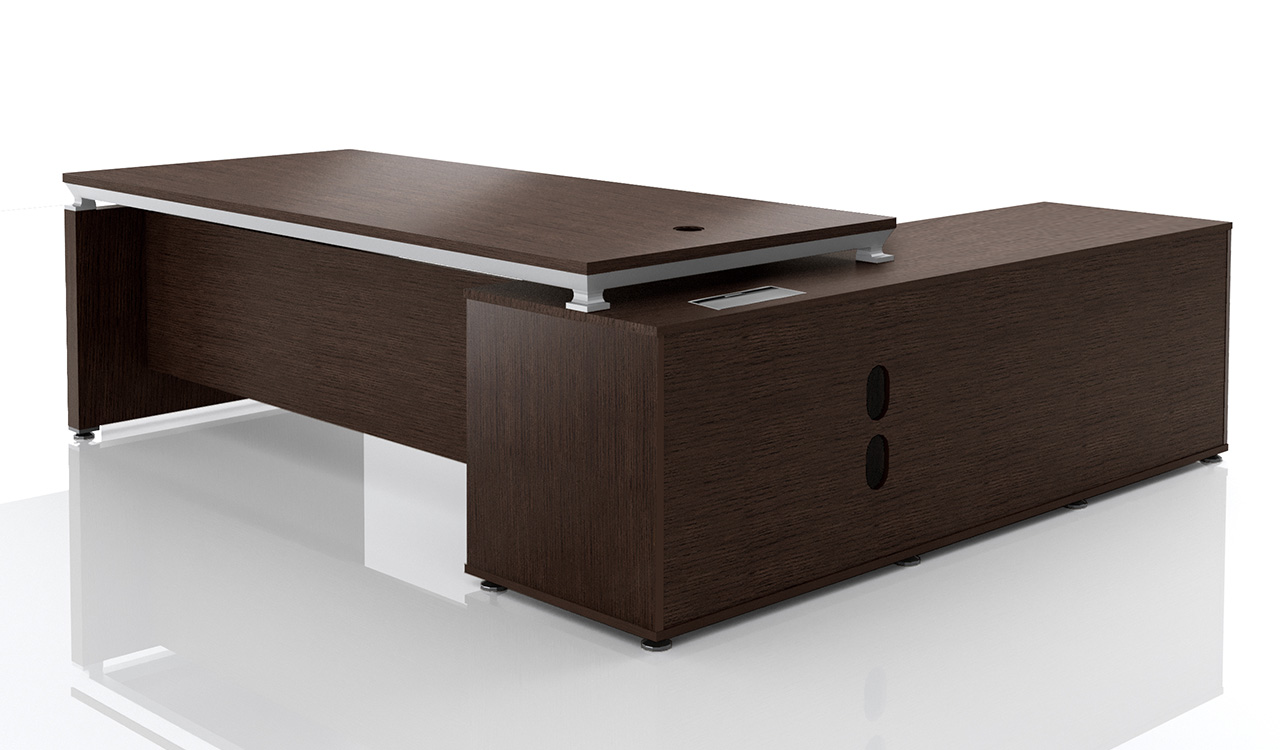 ‘Eazy’ 8 Feet Office Table In Dark Oak Veneer