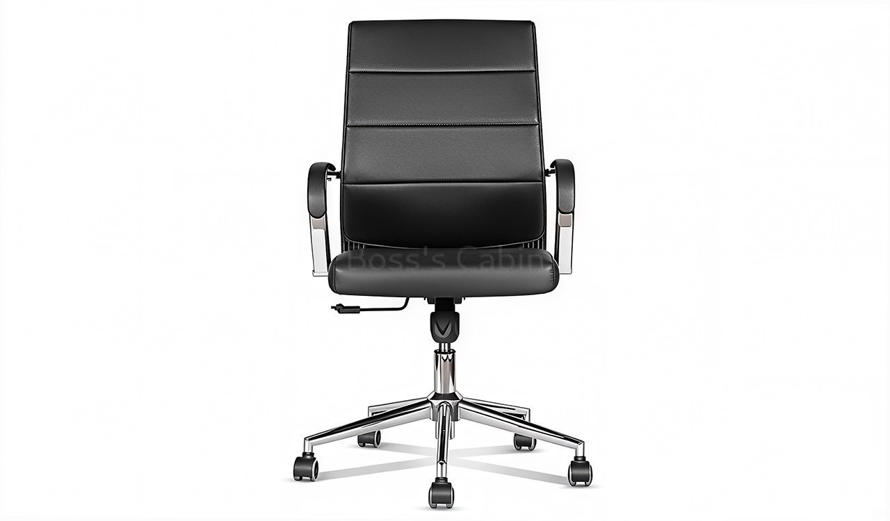 ‘Astra’ Medium Back Office Chair In Black Artificial Leather