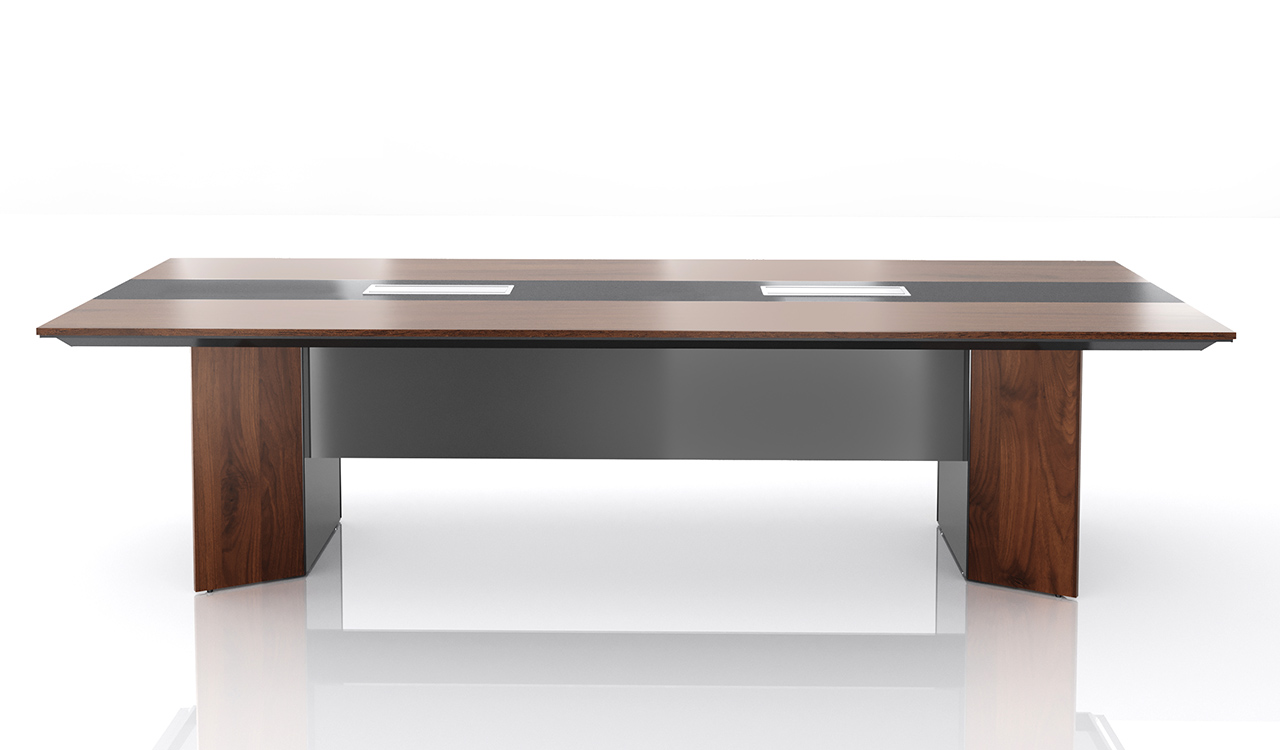 ‘Maxima’ 10 Feet Meeting Table in Leather & Wood