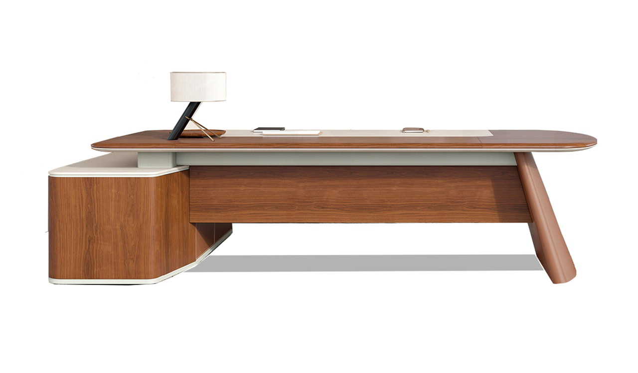 ‘Rodolfo’ 9 Feet Italian Series Office Desk In Walnut Veneer