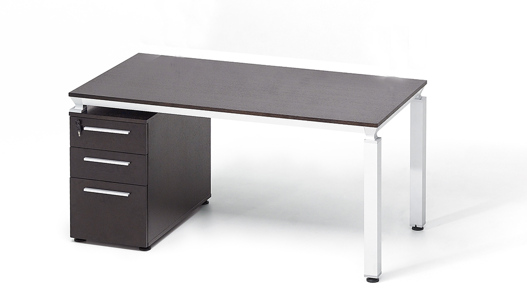 ‘Eazy’ 4.5 Feet Office Desk With Drawers In Dark Oak Veneer