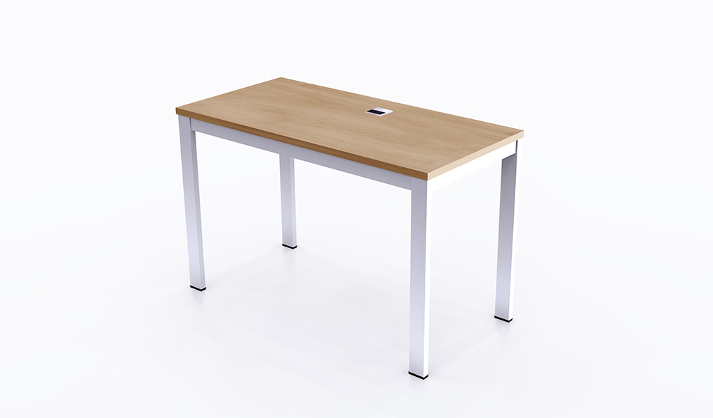 ‘Spiro’ 4 Feet Small Work Desk In Light Oak & Warm White