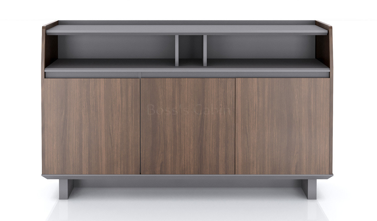‘Nexa’ 4 Feet Width Filing Cabinet & In Pari Walnut & Advanced Gray