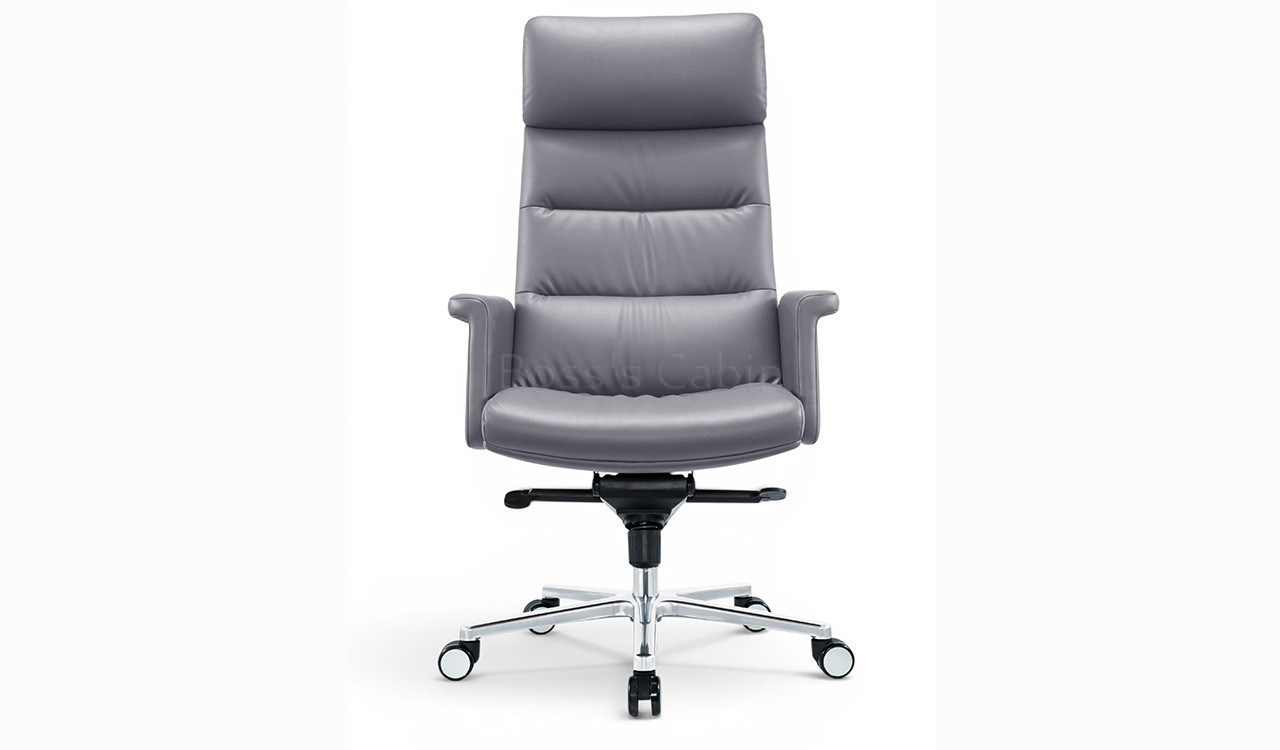 ‘Omega’ High Back Office Chair In Dove Gray PU Leather