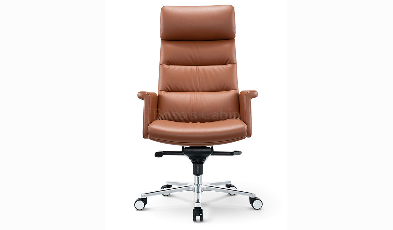 ‘Omega’ High Back Office Chair In Windsor Tan PU Leather