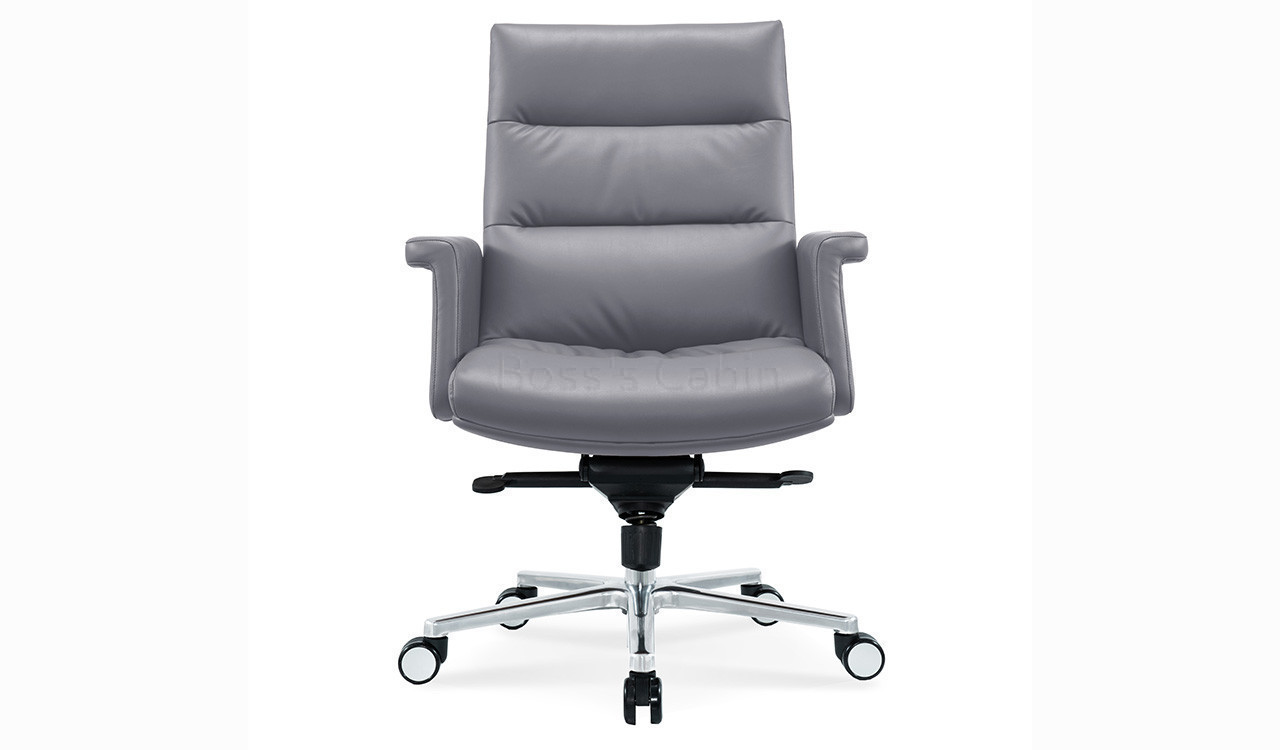 ‘Omega’ Medium Back Office Chair In Dove Gray PU Leather
