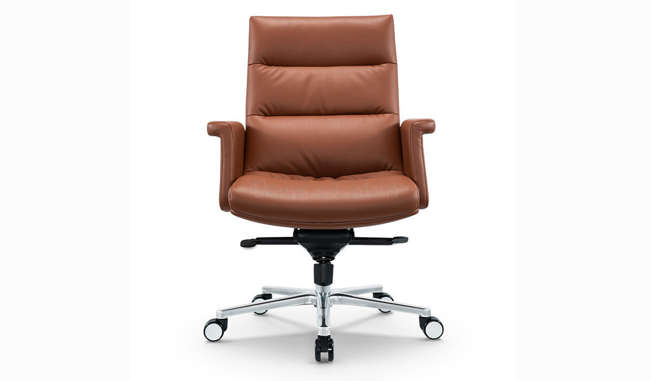 ‘Omega’ Medium Back Office Chair In Windsor Tan PU Leather