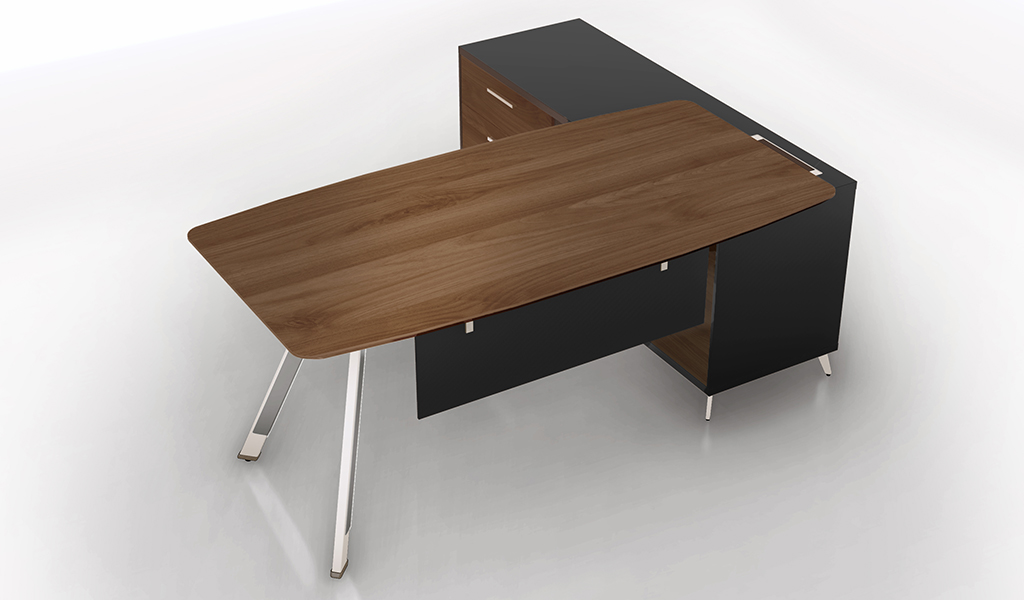 ‘Maxima’ 6 Feet Desk In Felix Walnut Laminate Finish