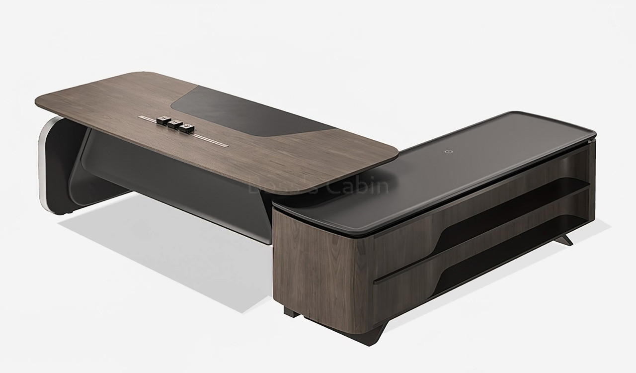 ‘Atlas’ 8 Feet Luxury Office Desk In American Black Walnut