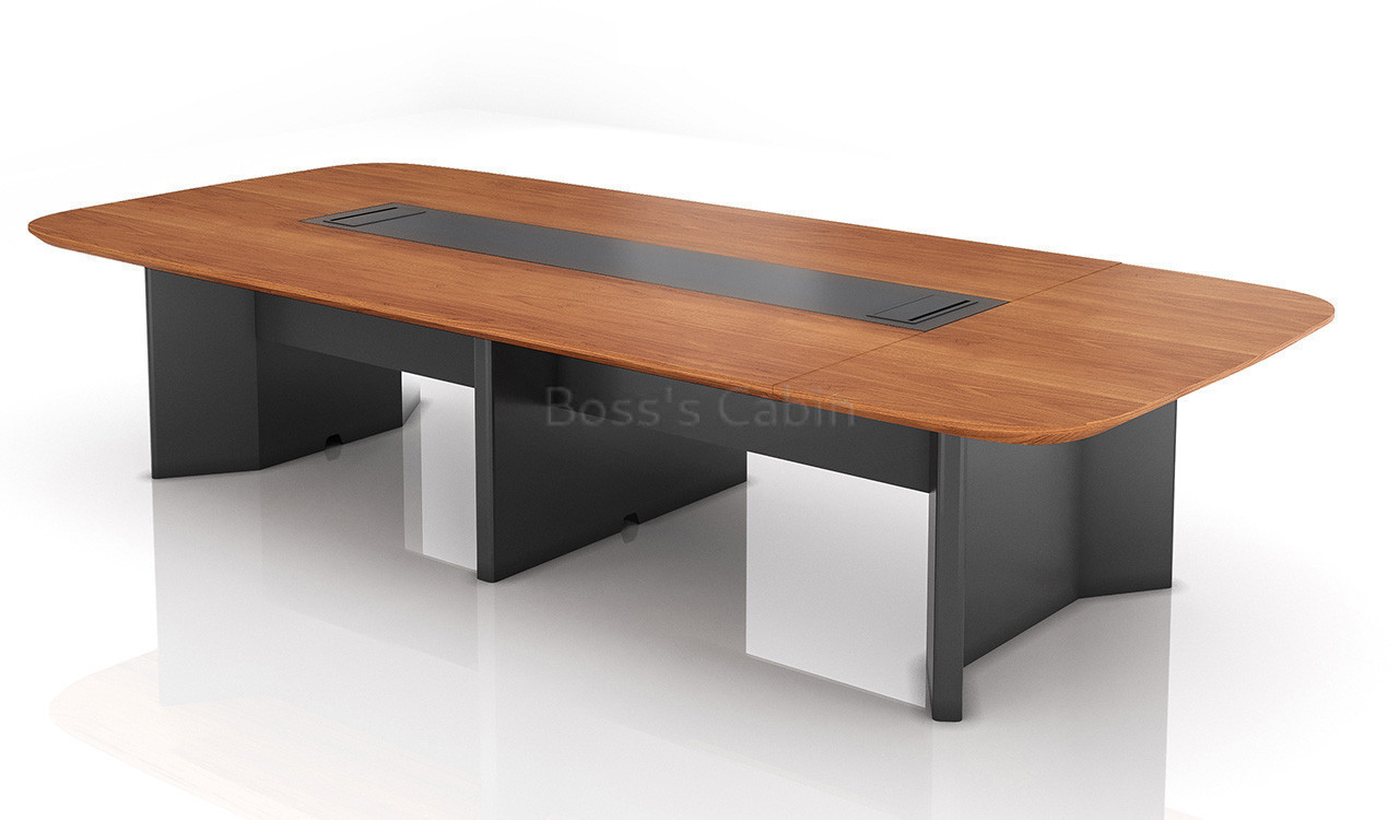 ‘Mansa’ 12 Feet Width Meeting Table In Walnut Veneer Finish