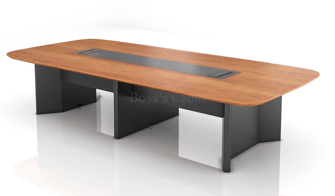 ‘Mansa’ 12 Feet Width Meeting Table In Walnut Veneer Finish