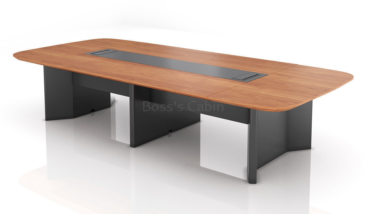 ‘Mansa’ 12 Feet Width Meeting Table In Walnut Veneer Finish
