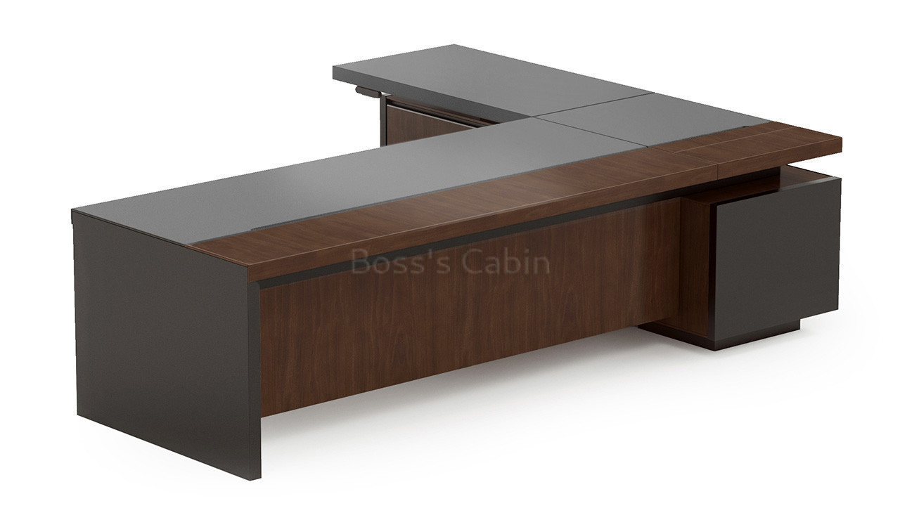 ‘Larry’ 9 Feet Office Table With Height Adjustable Side Desk