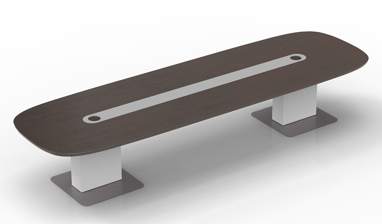 ‘iWork’ 10 Feet Oval Conference Table In Dark Walnut Veneer