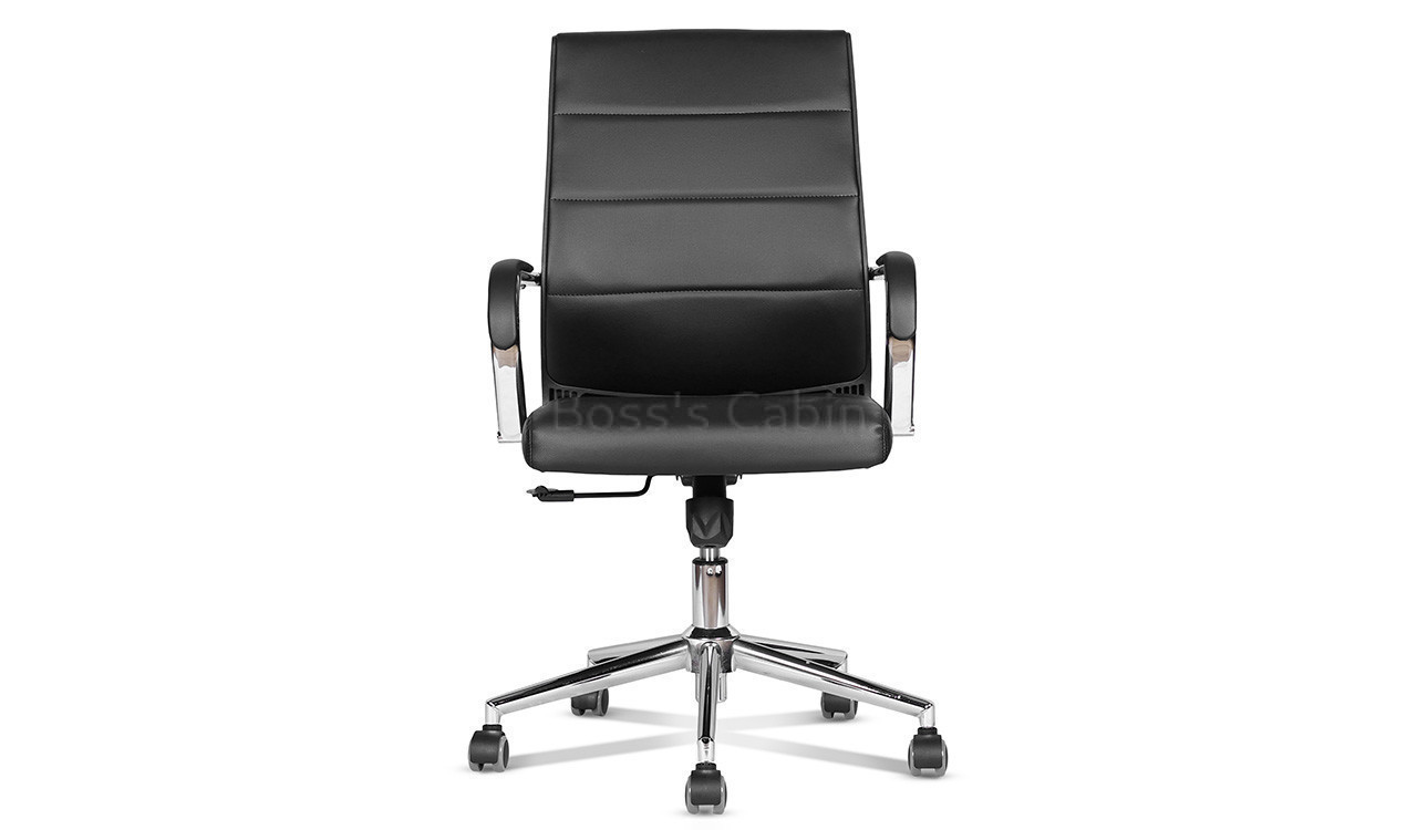 ‘Astra’ Medium Back Office Chair In Black Artificial Leather