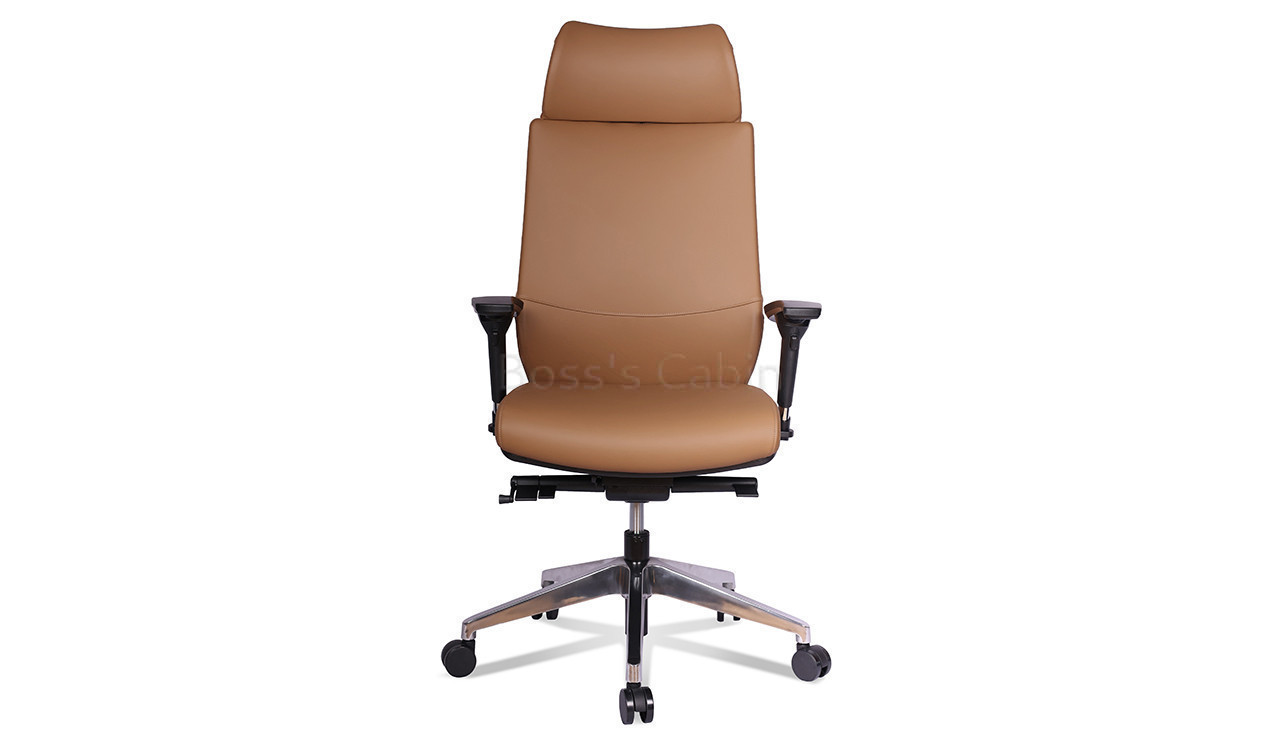 ‘Vertu’ High Back Office Chair In Coffee Brown Nappa Leather