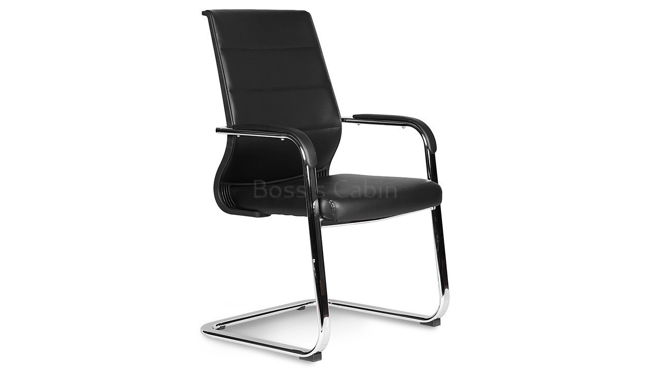 ‘Astra’ Visitor’s Chair In Black Artificial Leather