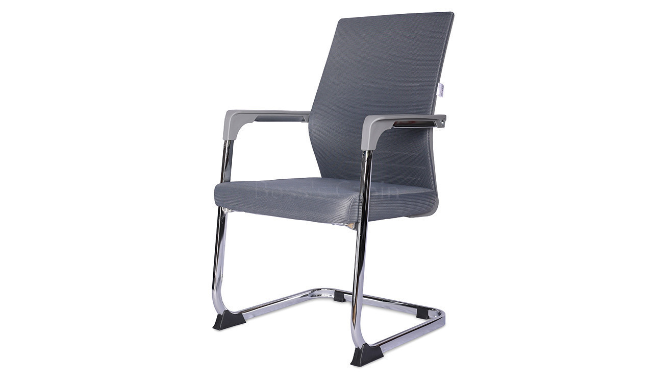 ‘Spirit’ Gray Fixed Base Visitor Chair In Mesh Back & Fabric Seat.