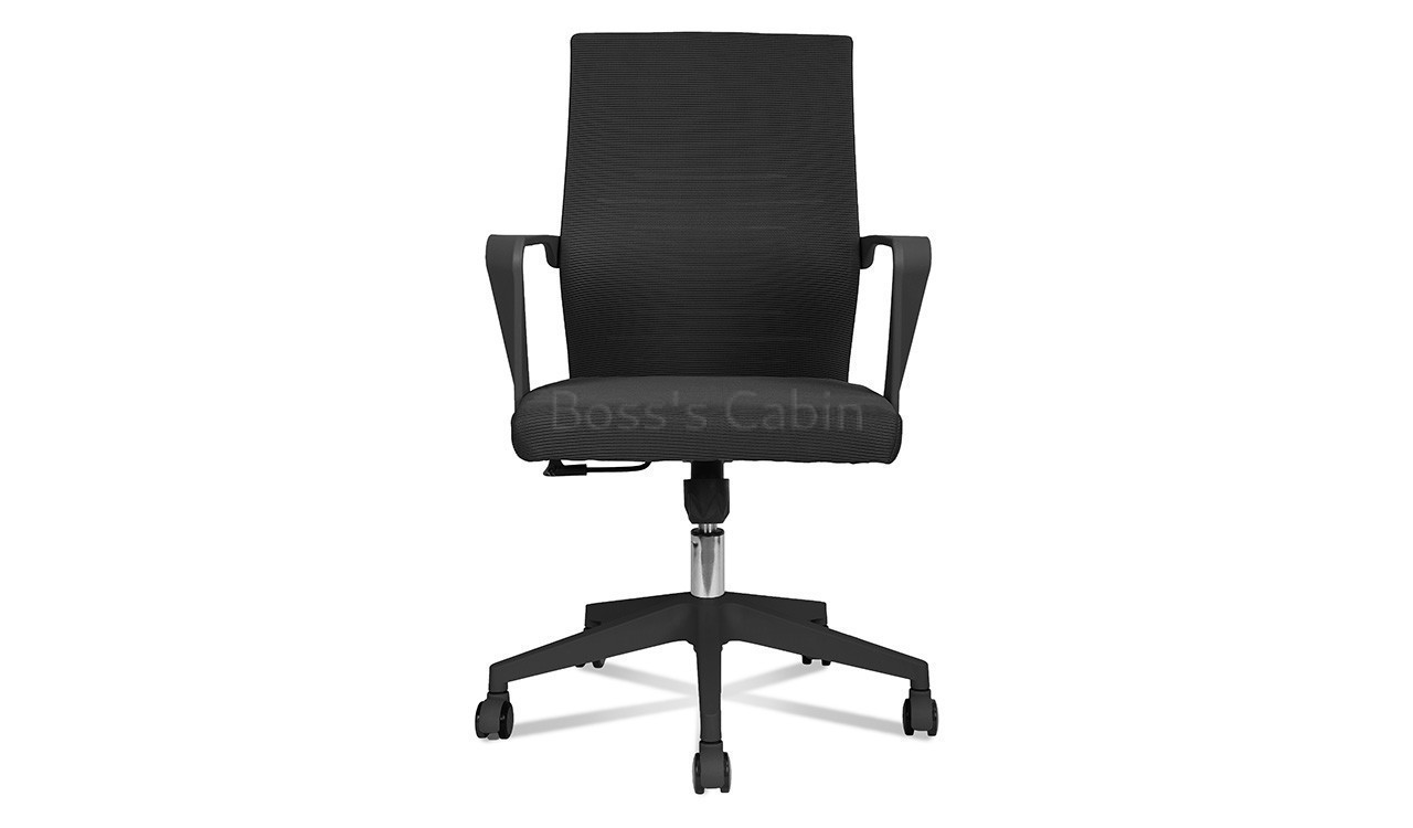‘Spirit’ Black Medium Back Mesh Office Chair In Black Frame