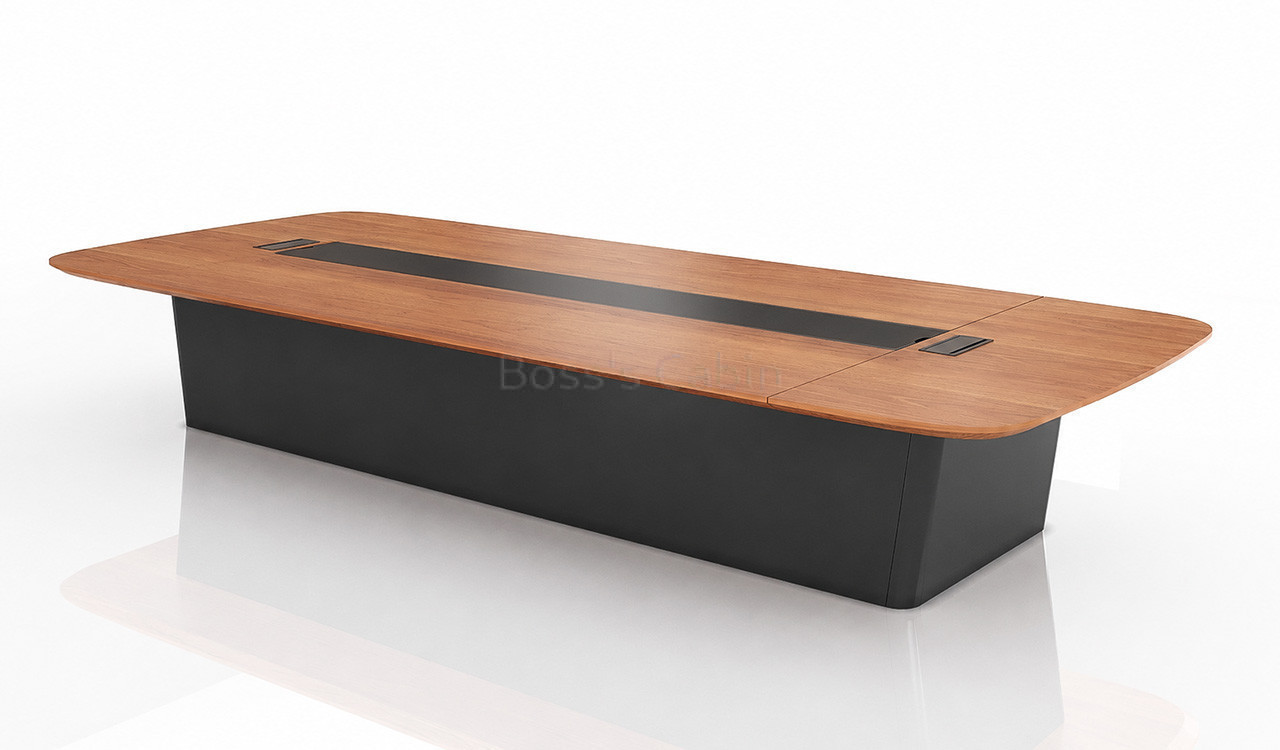 ‘Mansa’ 16 Feet Width Meeting Table In Walnut Veneer Finish