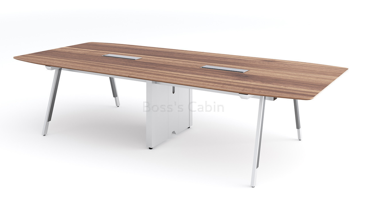 ‘Lipa’ 12 Feet Meeting Table In Cass Walnut Laminate Finish
