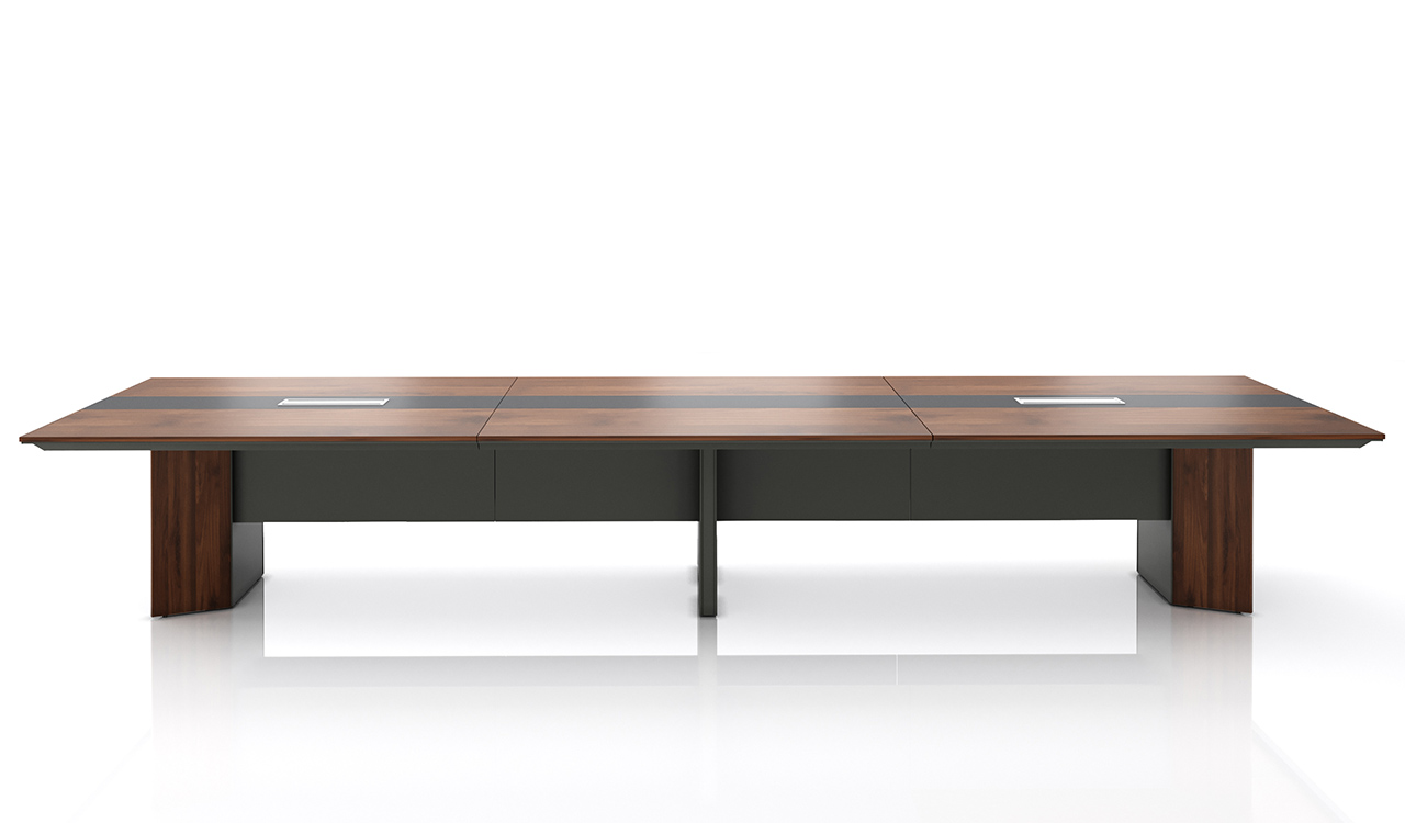 ‘Maxima’ 16 Feet Meeting Table in Felix Walnut & Leather