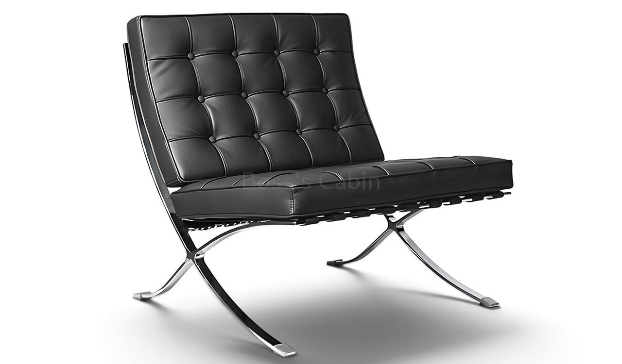 ‘Palma’ Lounge Chair In Black Leather