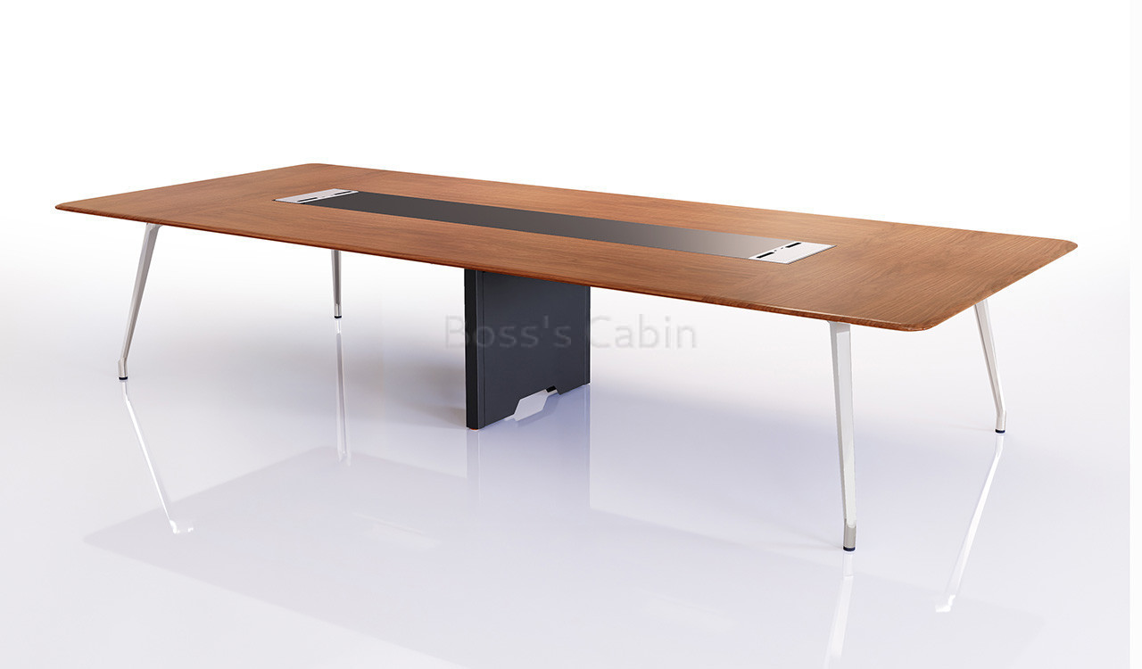 ‘Varna’ 13 Feet Meeting Table in Open Pore Walnut Veneer