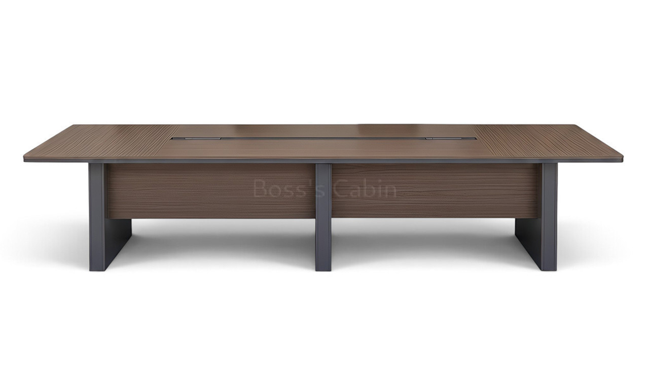 ‘Vistra’ 12 Feet Meeting Table In Asti Walnut Laminate Finish