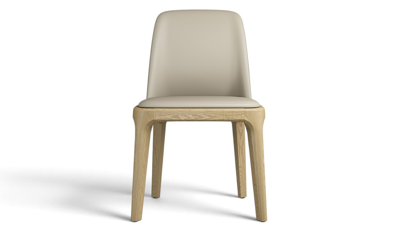 ‘Balence’ Cafeteria Chair In PU Leather & Solid Wood Base