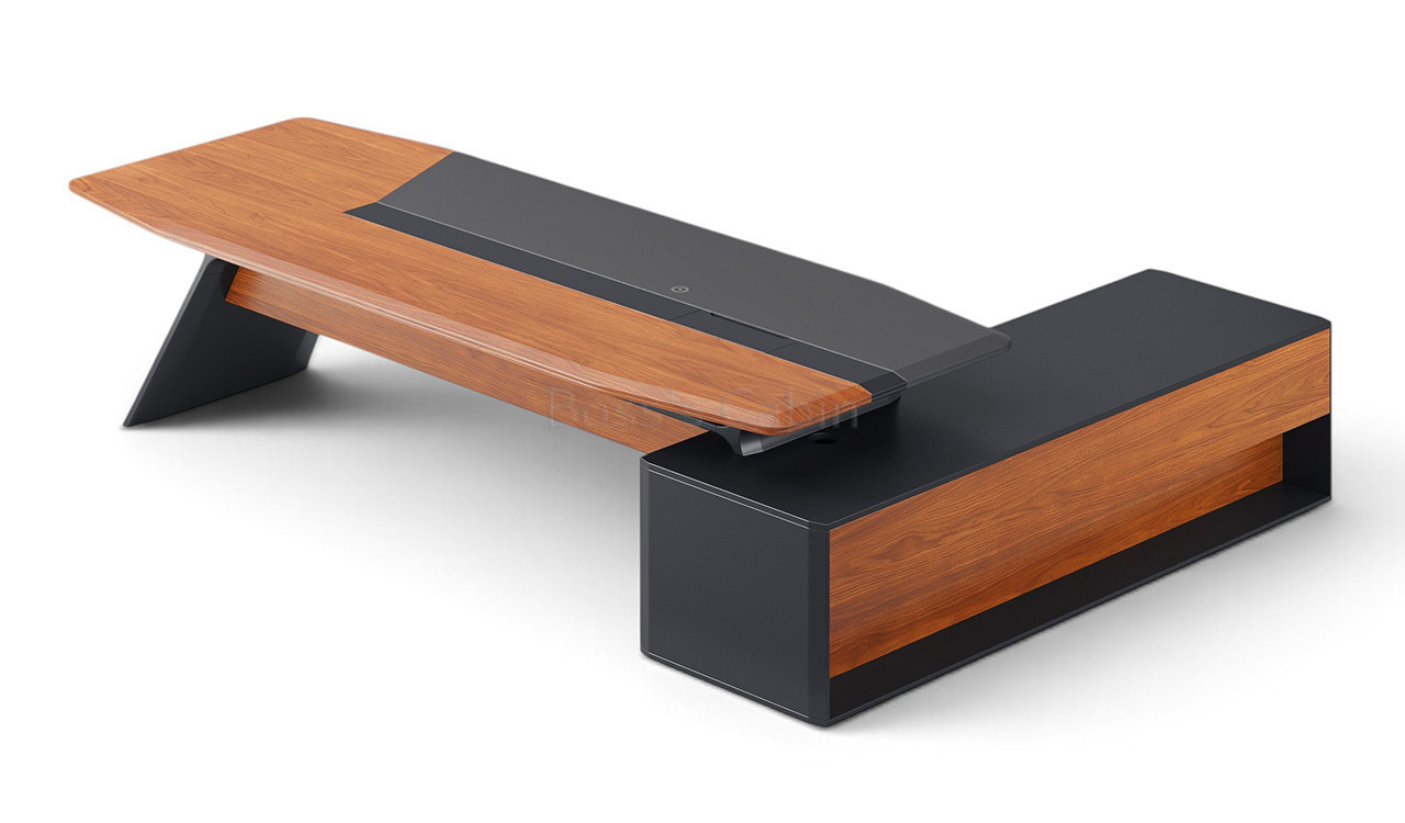 ‘Aulenti Neo’ 8 Feet Director’s Table In Open Pore Walnut Veneer
