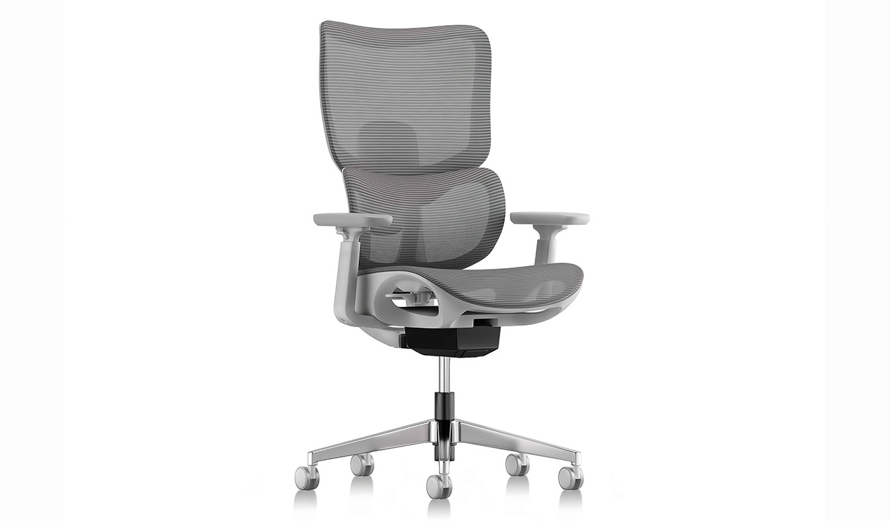 ‘Hylo’ High Back Office Chair In Metal Gray Frame & Gray Mesh