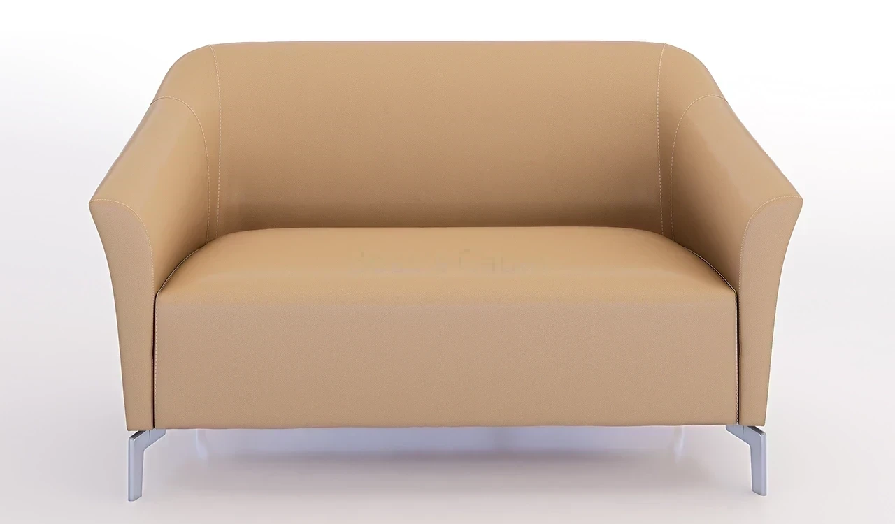 ‘Flower’ 2 Seater Sofa In Artificial Leather With Curved Armrests