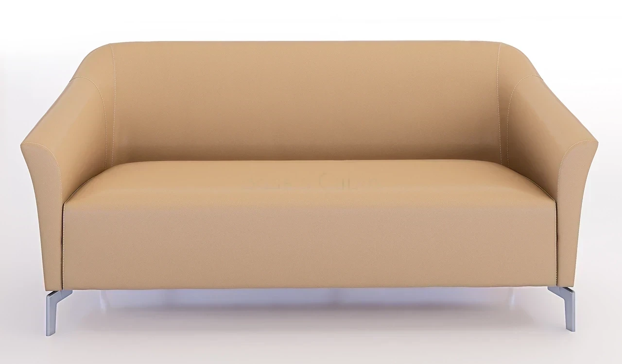 ‘Flower’ 3 Seater Sofa In Artificial Leather With Curved Armrests