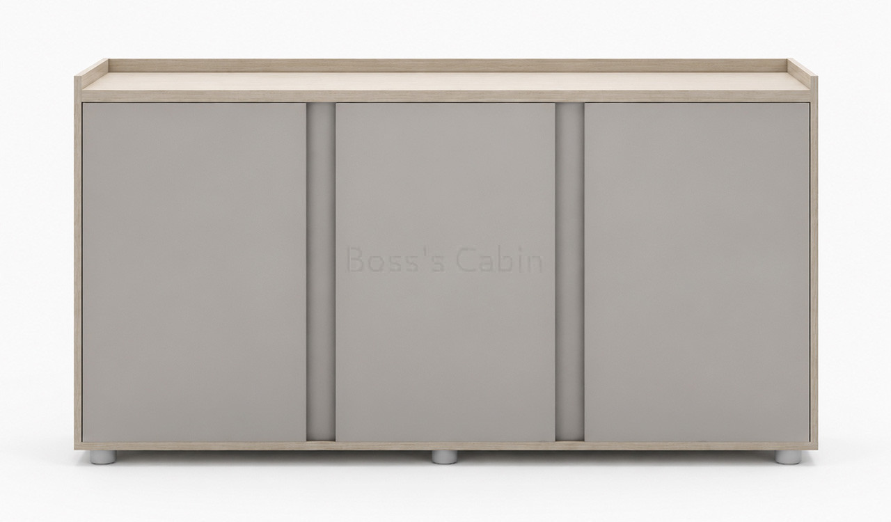 ‘Lucira’ 4 Feet Width File Cabinet In White Oak & Seagull Gray